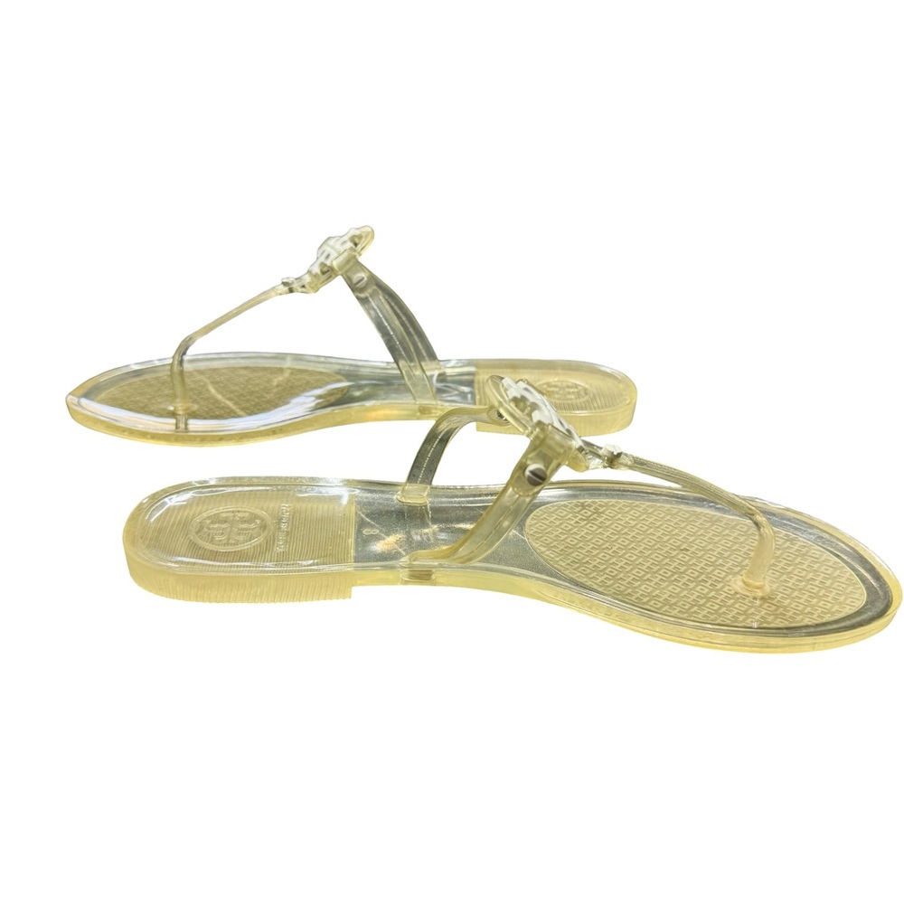 Tory Burch Transparent Yellow Sandals Womens 8 Designer Summer Slip Ons - Picture 2 of 7
